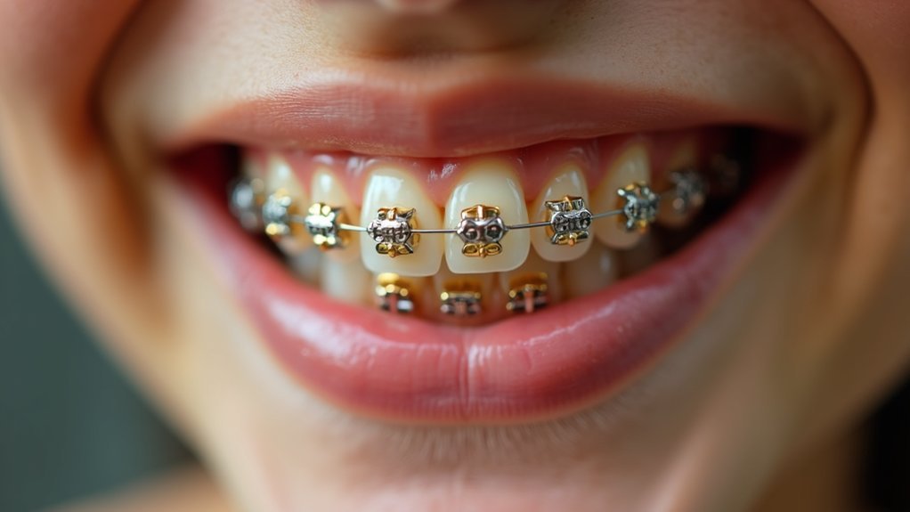 braces with crowned teeth