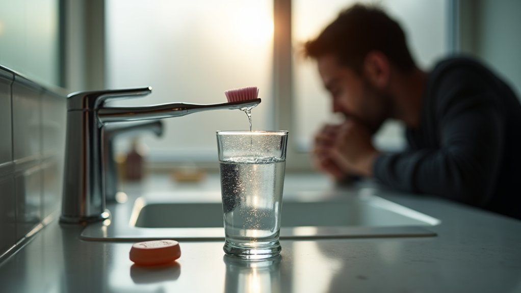 brushing teeth soothes throat