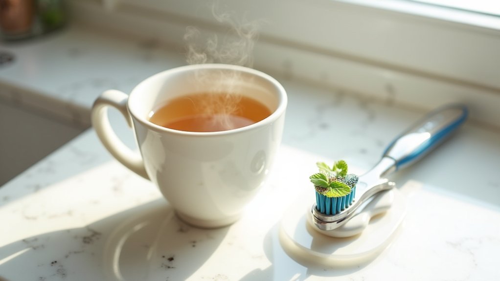 tea after brushing teeth